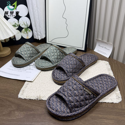 居梦家新款情侣静音布底男女拖鞋软底防滑牛筋底家居室内高档四季