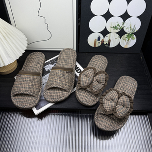 三层加厚 布底静音胶底防滑耐磨情侣拖鞋 居梦家室内家居拖鞋 男女款