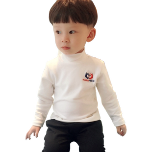 儿童中高领棉毛衫秋冬宝宝打底衫男童长袖上衣纯棉保暖婴幼儿