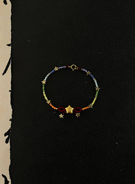 幸运小彩虹手编绳小福星星星手绳时尚百搭浪漫情侣手链闺蜜礼物