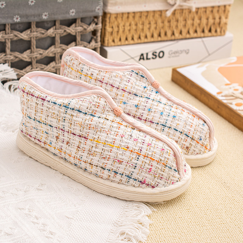 老北京女棉鞋冬季加绒月子鞋手工