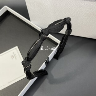 法式高级感黑色水钻发箍气质打结窄版红色ins头箍减龄百搭发卡