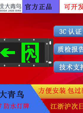 北大青鸟IP67壁挂防水应急灯J-BLJC-1LEⅠ0.5W-12B1ZA单面左向36V