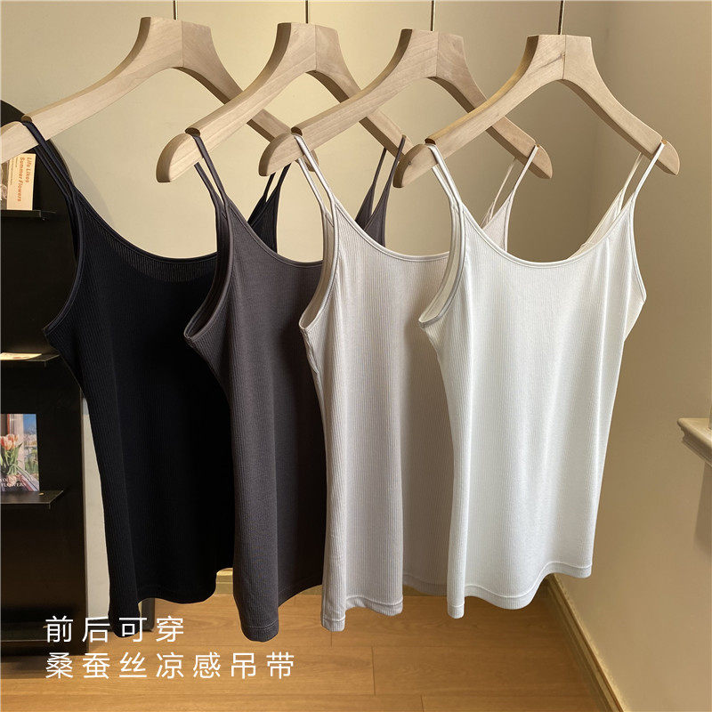 桑蚕丝润肤凉感系细肩带吊带背心背心吊带