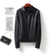 今年流行特惠皮夹克女真皮外套短款 立领黑色修身 显瘦绵羊皮海宁