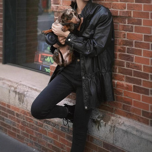 今年流行特惠3141真皮皮衣春秋新款 复古时髦宽松垫肩外套植鞣 美式