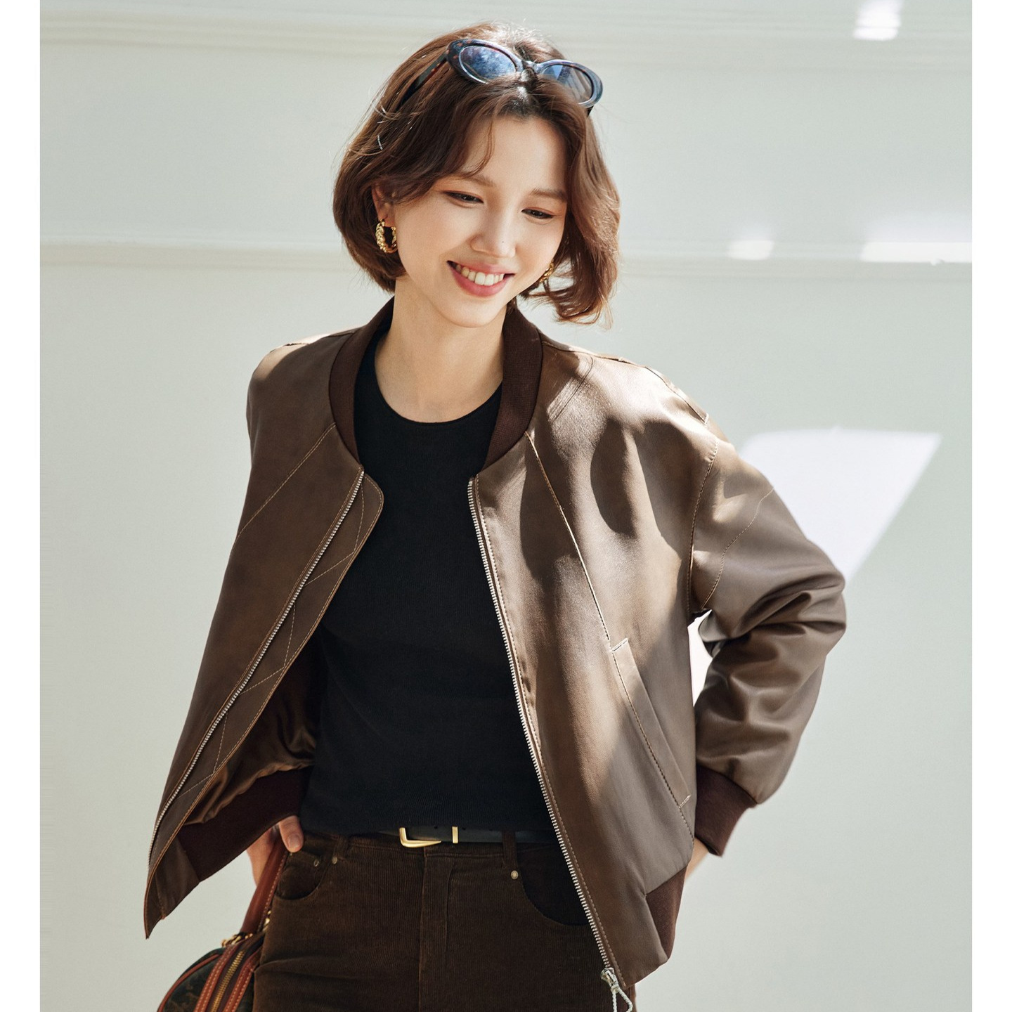 今年流行特惠复古美拉德 100%绵羊皮皮衣女秋季休闲短款真皮夹克