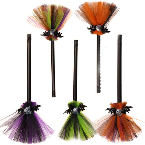 万圣节女童cos扫把巫婆飞天扫帚女巫鬼节派对儿童玩具手持饰品