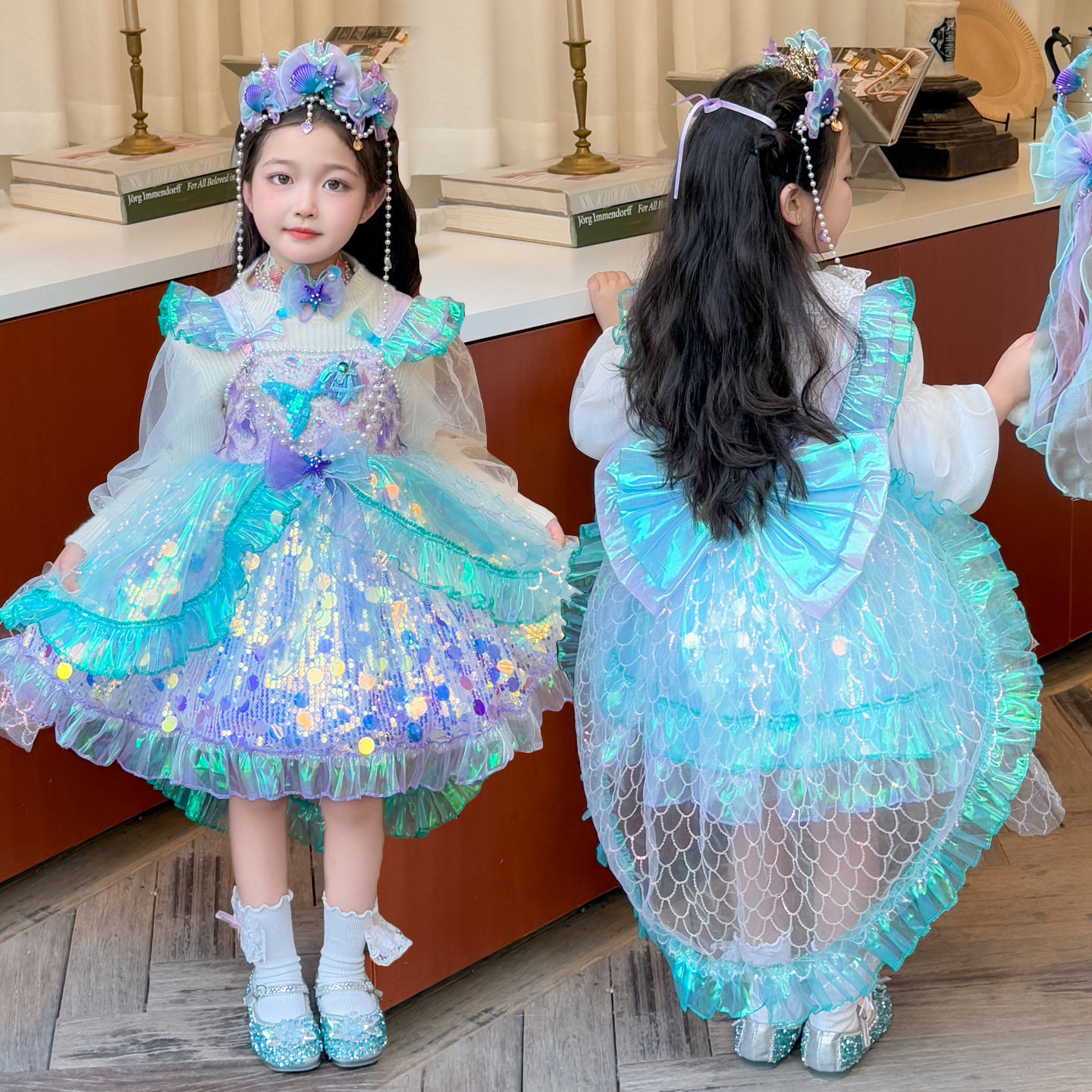 女童洛丽塔公主裙25秋冬新款美人鱼演出服表演服装儿童生日礼服裙,童装/婴儿装/亲子装,儿童礼服,淘宝优惠券,粉丝福利购,淘宝优惠卷