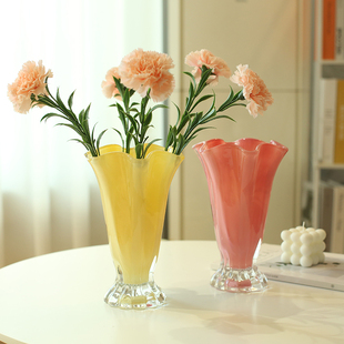 北欧花瓶玻璃透明摆件客厅插花加厚高级感餐桌水养玫瑰康乃馨鲜花