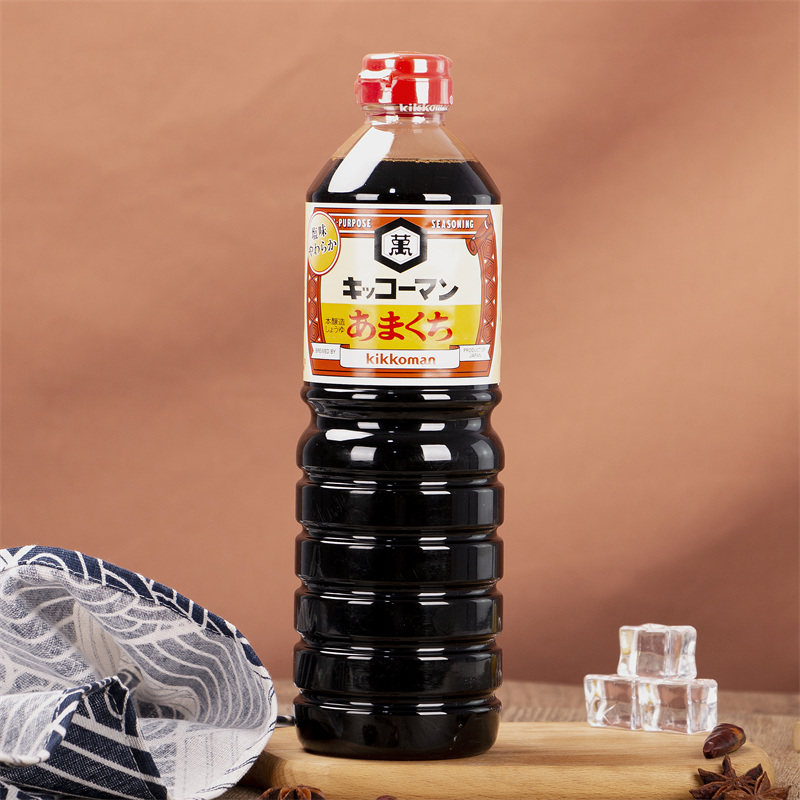 日本进口万字甘口酱油1l刺身寿司日式料理海鲜蘸料酿造甜口酱油