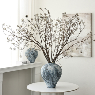 小白果乌桕果树枝花瓶插花干枝天然干花花束客厅摆设真花装饰摆件