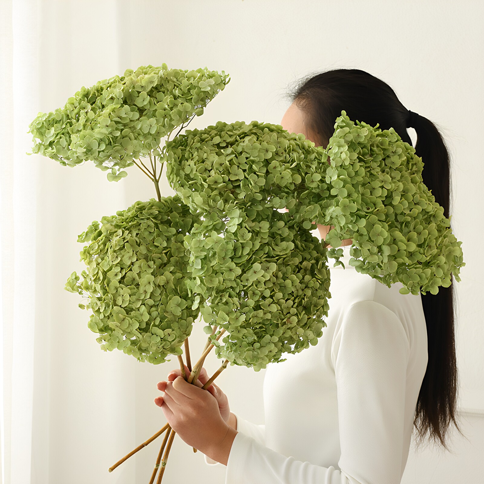 高级感绣球干花花束真花风干天然干枝装饰永生花客厅餐桌艺术插花