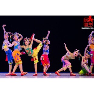 小荷风采年画舞蹈服儿童民族秧歌舞蹈服女童苗族肚兜舞蹈演出服装