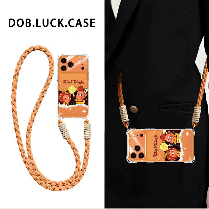 适用小米手机壳星空公仔斜挎挂绳