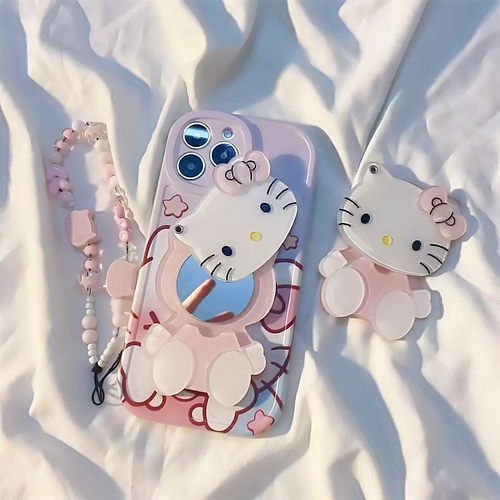 华为荣耀硅胶可爱kitty猫补妆镜