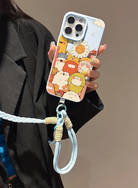 适用华为P80手机壳9070荣耀400向日葵萌物全包P60斜挎挂绳mate60pro可爱nova12创意13畅享x50i硅胶防摔女卡通