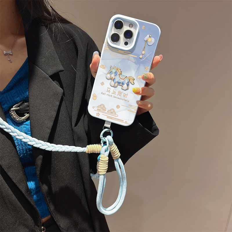 适用华为手机壳马上发财斜挎挂绳