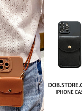 小香风零钱卡包适用华为Pura70手机壳90se荣耀100背带P60斜挎mate50pro挂绳nova12/874畅享x30女软套纯色简约