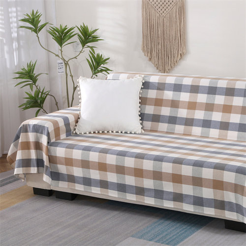 粗布通用简约全盖沙发巾一片式厚