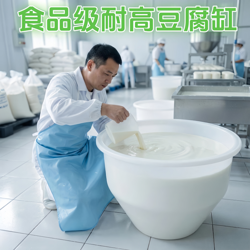 食品级煮浆桶耐高温牛筋塑料圆桶特厚豆腐缸冲浆蒸汽点桶煮浆专用