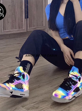 NikeAJ5女子午夜蓝变色龙篮球鞋