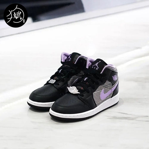 NikeAirJordan1Mid黑紫千鸟格