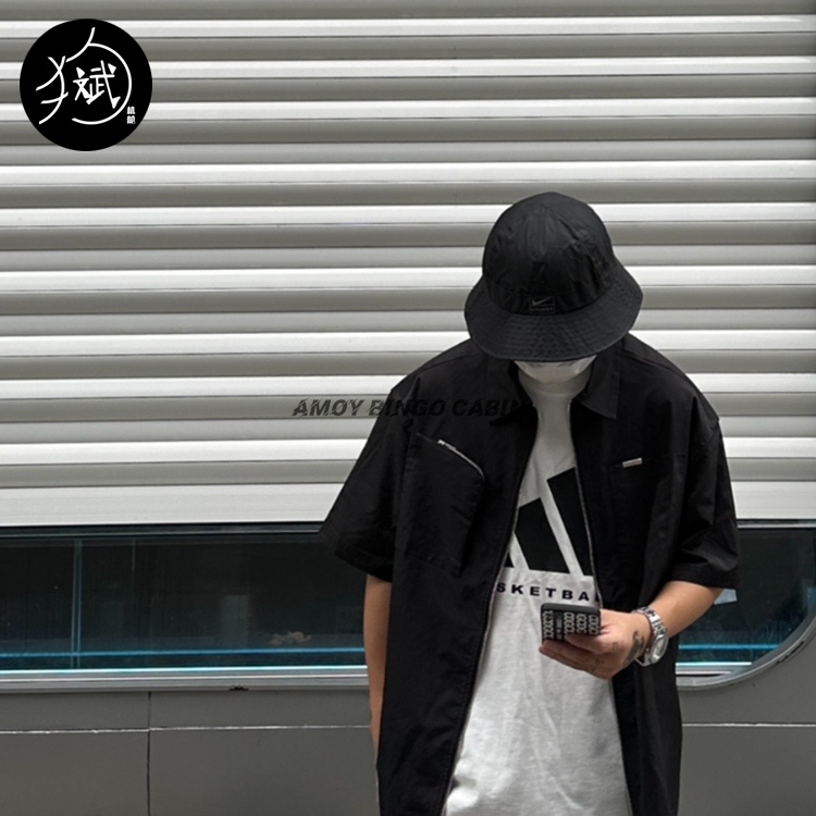 STUSSY×NikeNRG男女纯黑渔夫帽