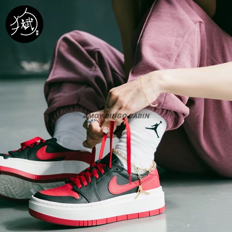 NikeAJ1女子黑红厚底运动休闲鞋