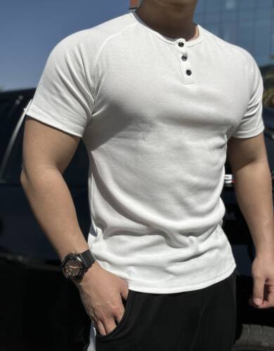 短袖男修身修身显肌肉