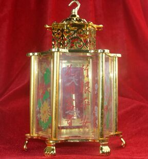 黑色不锈钢油灯吊灯油灯天公灯佛具灯六角灯镀金潮汕供具水火油