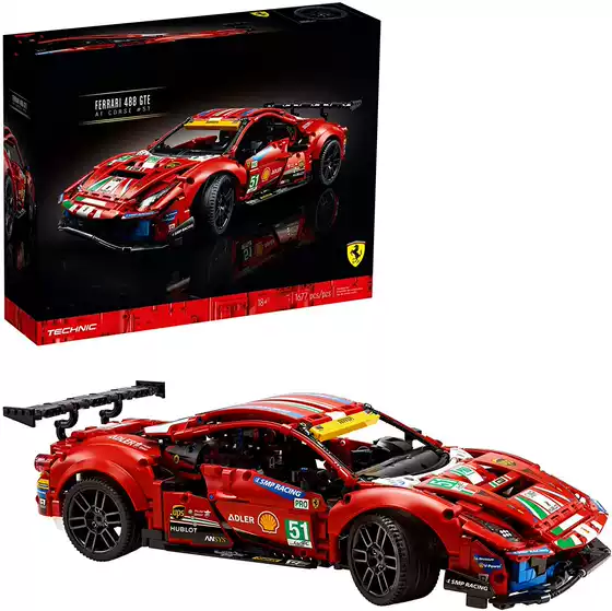 Chinese Building Block Set 42125 Ferrari 488 Gte Sports Car Small Particle Building Block Toy