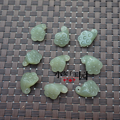 天然新疆和田玉莲蓬吊坠莲藕挂坠diy配件手链手串耳环饰品配件