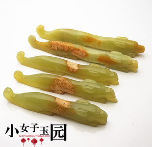 岫玉做旧老虎笔架筷架古老玉古玩杂项玉石兵符虎符高古玉把件摆件