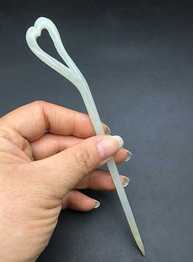 和田玉白玉发簪素雅玉簪子汉服玉发饰古装头饰复古玉钗影视道具