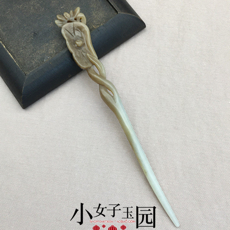 和田玉糖色簪子玉发簪古装拍摄道具发箍发簪头饰古风玉发饰发叉簪