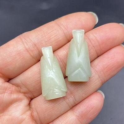 和田玉古玩翁仲吊坠天地孔玉牌