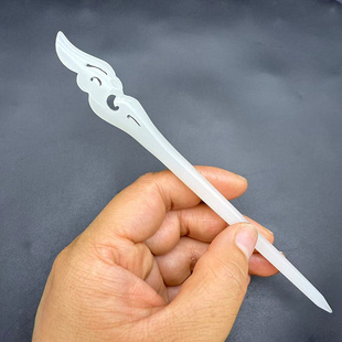 琉璃凤头发簪头饰仿白玉簪子鸾凤发钗古风汉服新国风发饰影视饰品