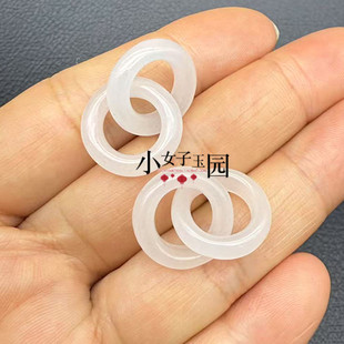 金丝玉白玉环环相扣复刻明清款 玉连环玉耳环压襟旗袍汉服DIY配件