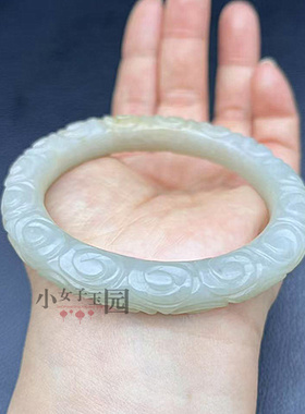和田玉手镯复古玉镯镯子女士老玉