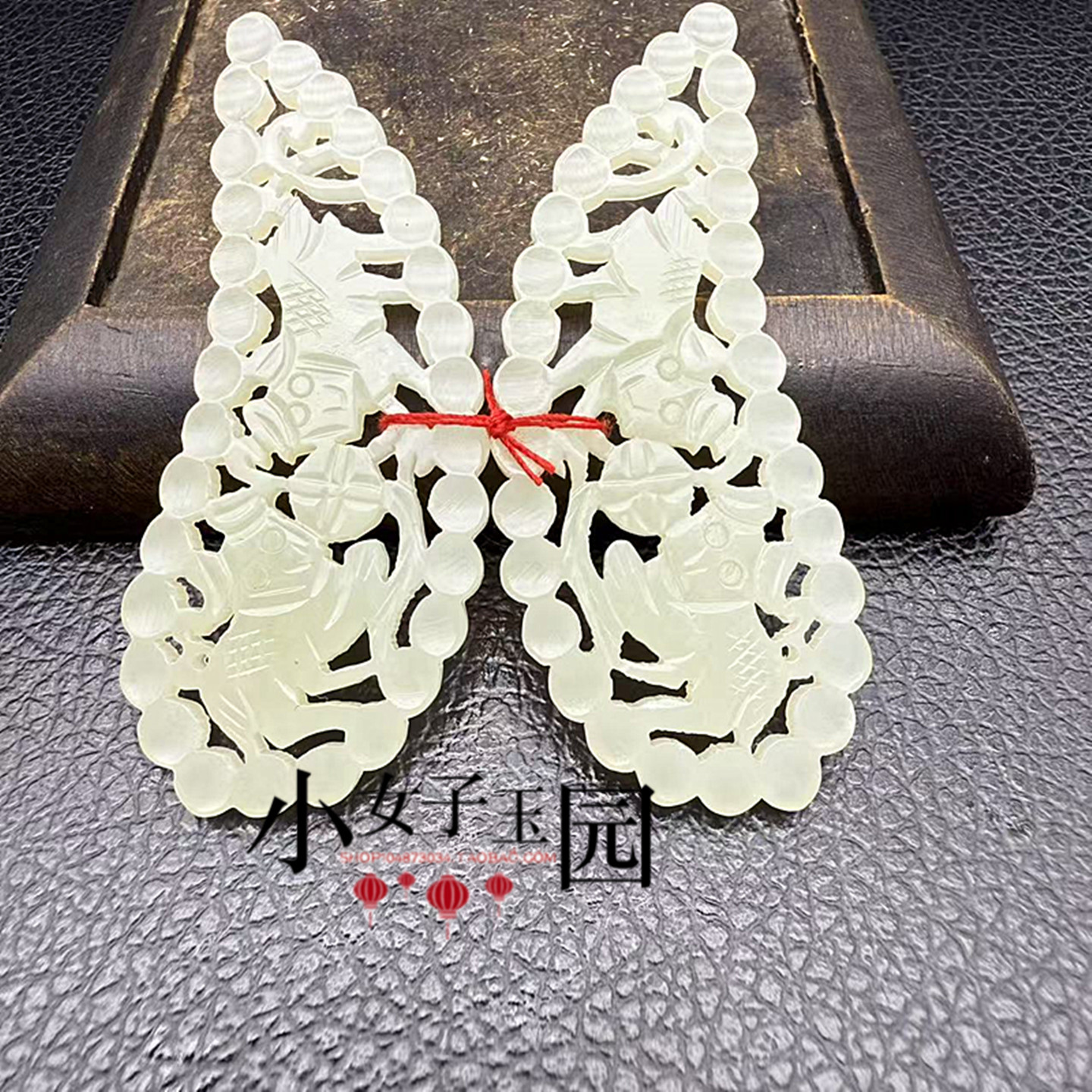 和田玉瑞兽对佩挂件仿古明清福寿如意月牙型玉佩玉坠耳环耳坠配饰
