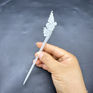 和田玉白玉梅花簪子发簪玉簪发钗发饰汉服头饰古风发饰盘发钗簪子