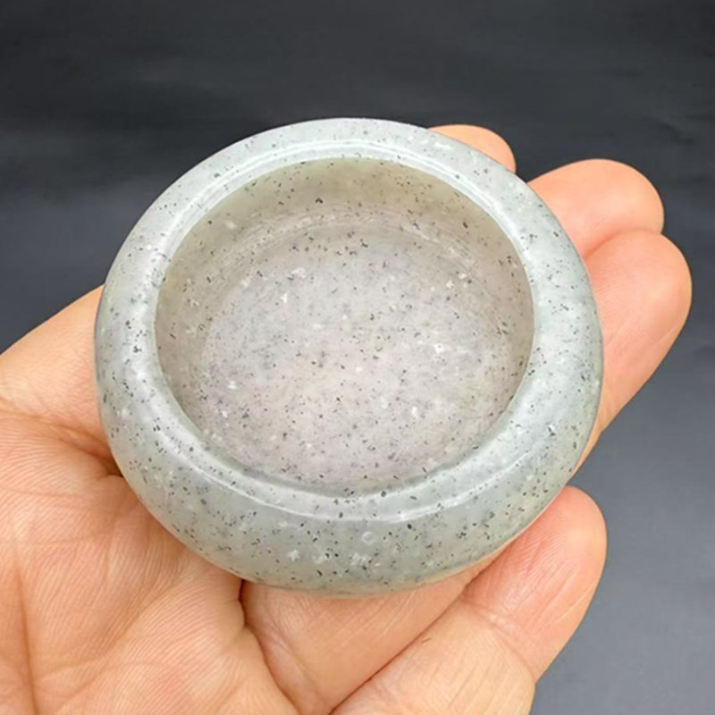 和田玉笔洗小摆件笔添文房玉砚台