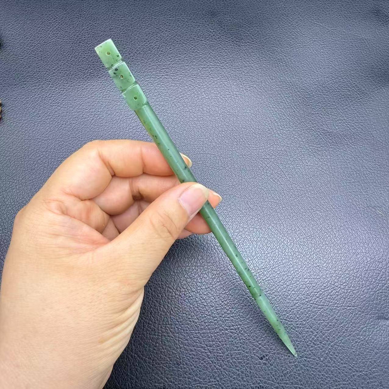 和田玉勒子发簪玉簪碧玉简约发钗