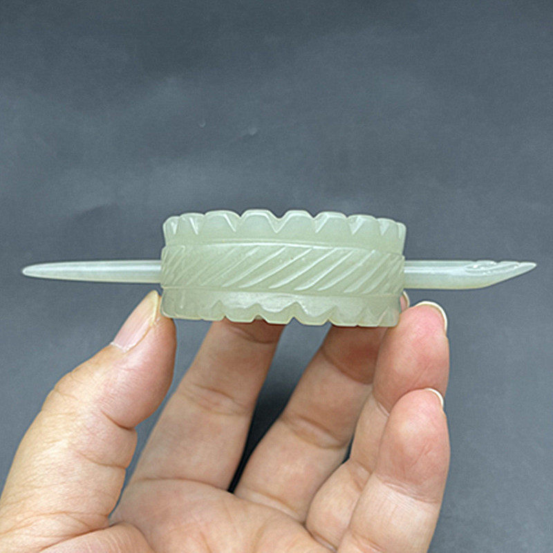 新款发冠和田玉发饰头饰帽冠发束古风汉服头饰配饰精致玉冠男女款 - 实物图