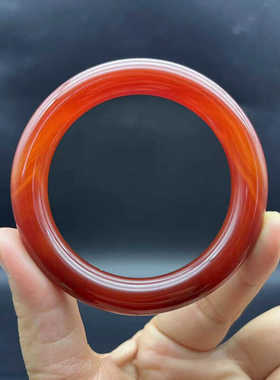 红玛瑙圆条手镯玉镯复古