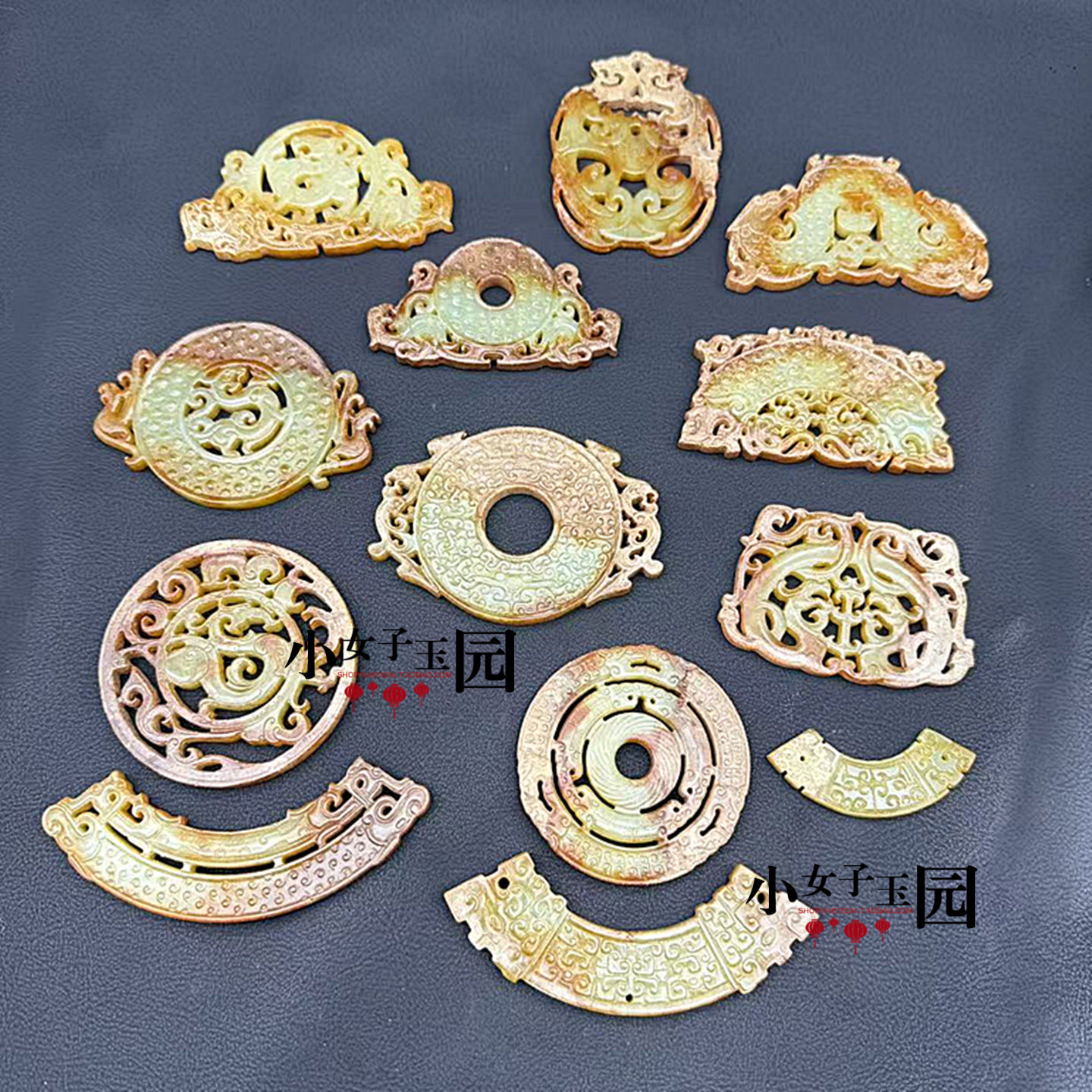 和田玉双龙玉璜玉佩仿战汉龙凤