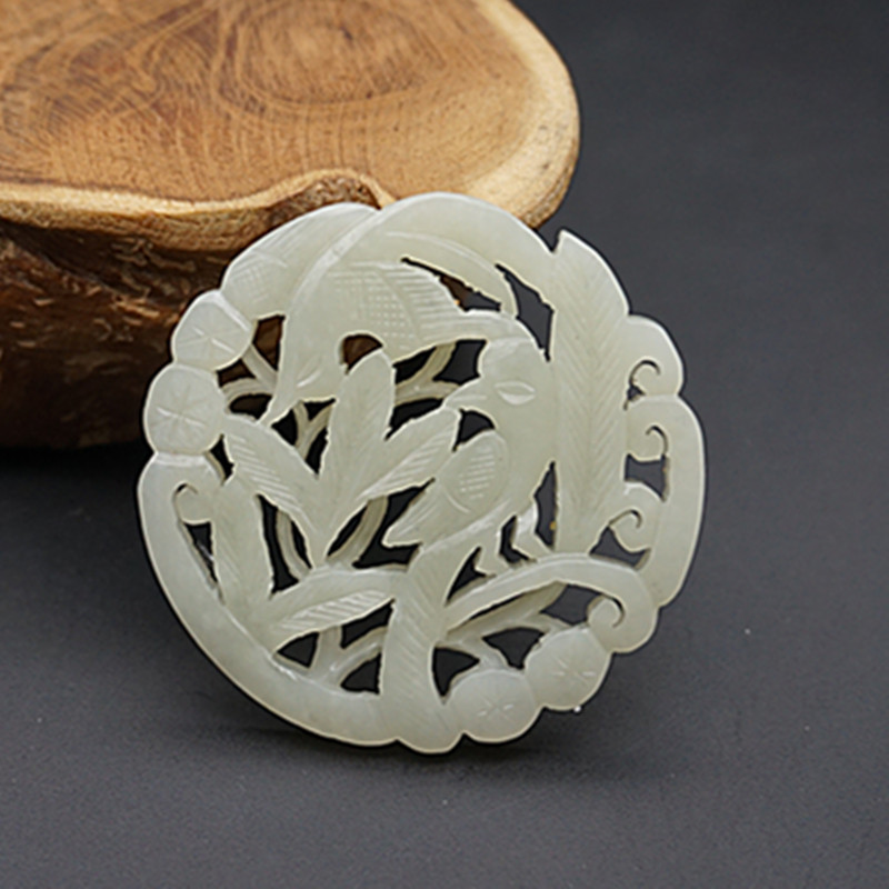 和田玉喜上眉梢仿古拉丝雕刻