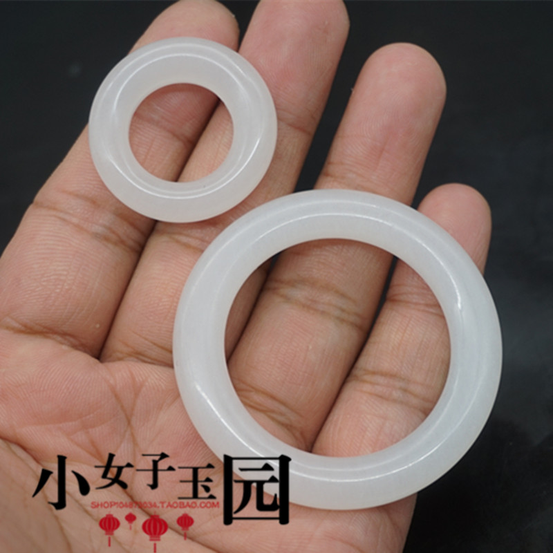 天然新疆白玉圆环玉环DIY手工配饰提环吊环圆圈玉吊坠流苏宫绦环