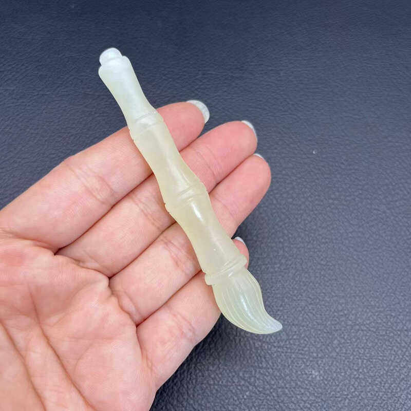 岫玉毛笔吊坠挂件立体雕刻玉石文昌笔玉佩玉坠金榜题名把玩件包挂